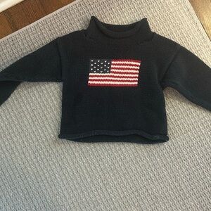 Claver American flag navy blue sweater